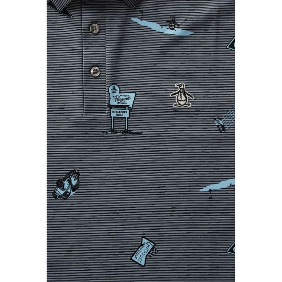 Picture of Original Penguin Men's Mini Printed Golf Polo Shirt - Size L Only