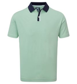 Picture of FootJoy Men's Solid Stripe Placket Pique Golf Polo Shirt