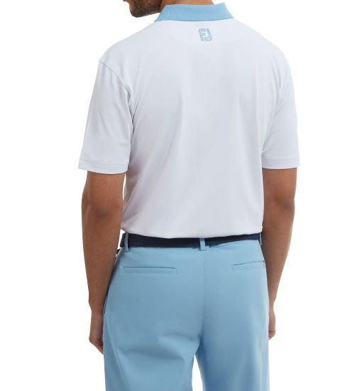Picture of FootJoy Men's Solid Stripe Placket Pique Golf Polo Shirt