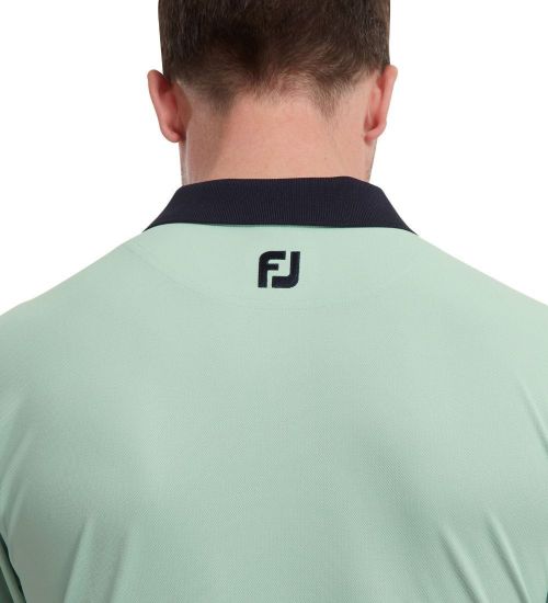 Picture of FootJoy Men's Solid Stripe Placket Pique Golf Polo Shirt