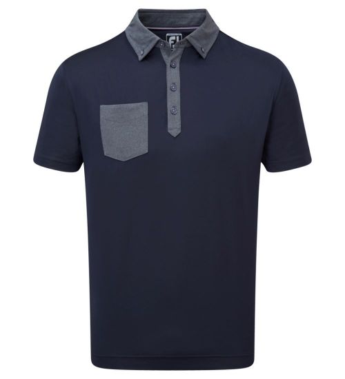 Picture of FootJoy Men's Tonal Trim Lisle Golf Polo Shirt