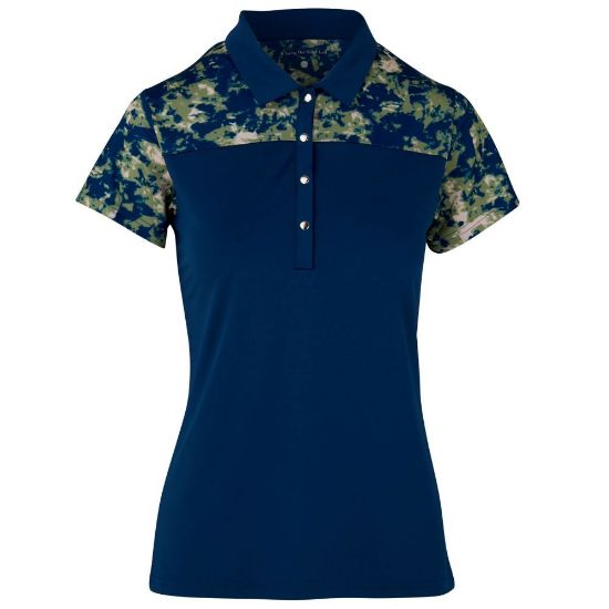 Picture of Swing Out Sister Bridgette Cap Sleeve Golf Polo Shirt - Atlantic Blue