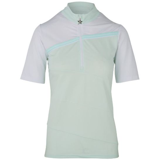 Picture of Swing Out Sister Therese Block Cap Sleeve Golf Polo Shirt - Neon Mint