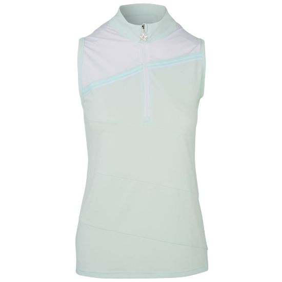 Picture of Swing Out Sister Therese Block Sleeveless Golf Polo Shirt - Neon Mint