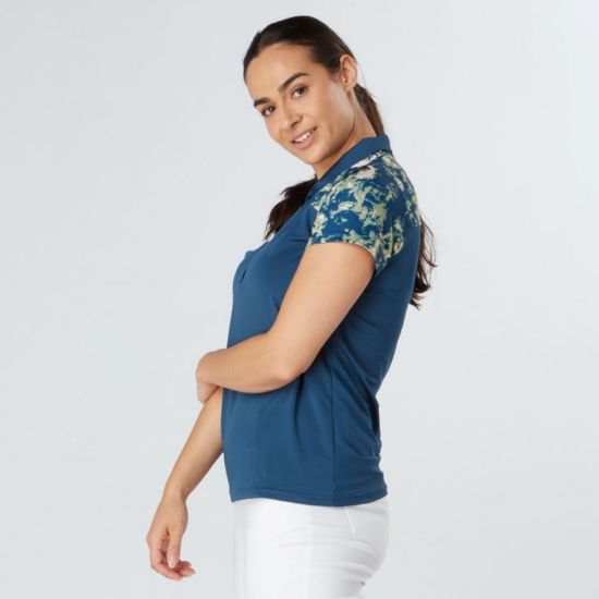Picture of Swing Out Sister Bridgette Cap Sleeve Golf Polo Shirt - Atlantic Blue