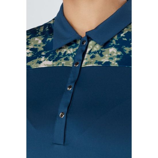 Picture of Swing Out Sister Bridgette Cap Sleeve Golf Polo Shirt - Atlantic Blue