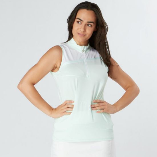 Picture of Swing Out Sister Therese Block Sleeveless Golf Polo Shirt - Neon Mint