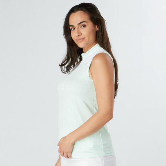 Picture of Swing Out Sister Therese Block Sleeveless Golf Polo Shirt - Neon Mint