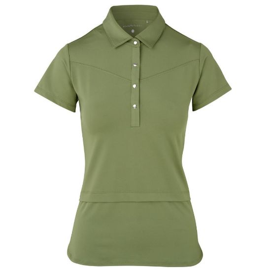 Picture of Swing Out Sister Amelie Cap Sleeve Golf Polo Shirt - Oli Green