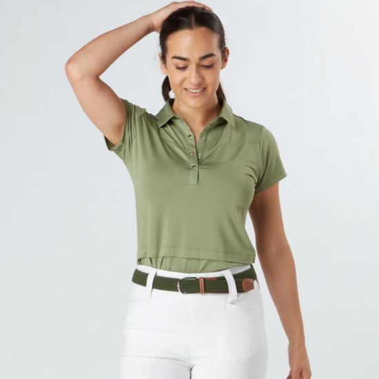 Picture of Swing Out Sister Amelie Cap Sleeve Golf Polo Shirt - Oli Green