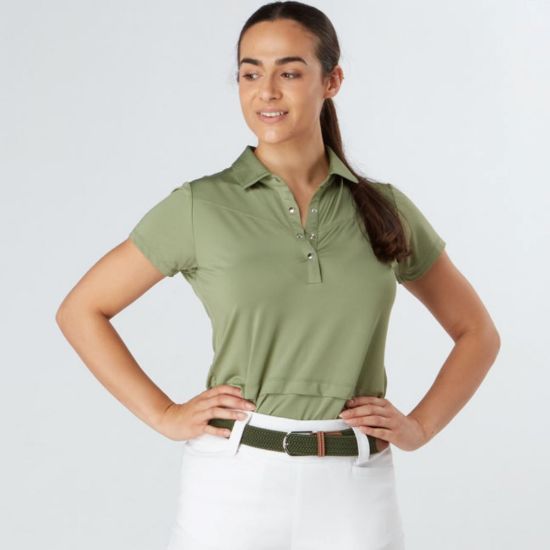 Picture of Swing Out Sister Amelie Cap Sleeve Golf Polo Shirt - Oli Green