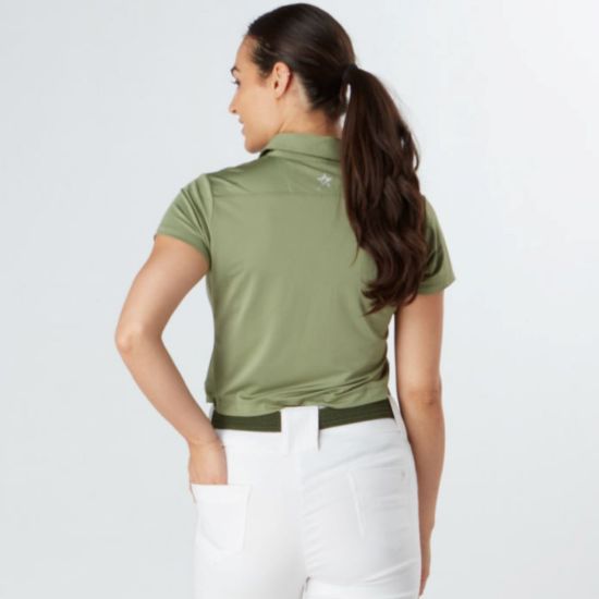 Picture of Swing Out Sister Amelie Cap Sleeve Golf Polo Shirt - Oli Green