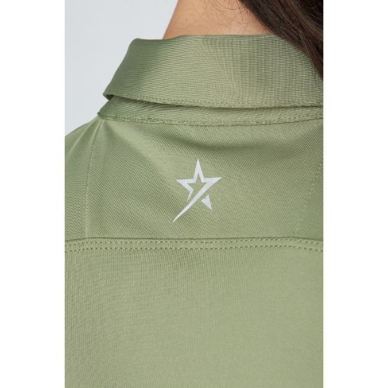 Picture of Swing Out Sister Amelie Cap Sleeve Golf Polo Shirt - Oli Green
