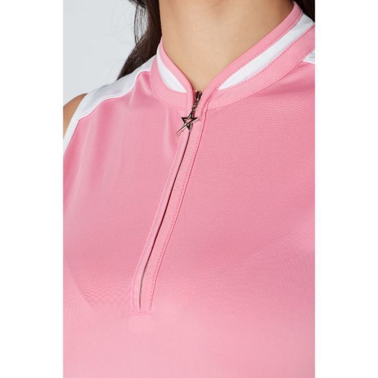 Picture of Swing Out Sister Esme Sleeveless Golf Polo Shirt - Pink/White