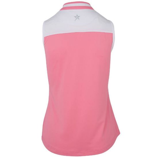 Picture of Swing Out Sister Esme Sleeveless Golf Polo Shirt - Pink/White