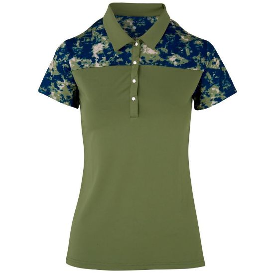 Picture of Swing Out Sister Bridgette Cap Sleeve Golf Polo Shirt - Oli Green