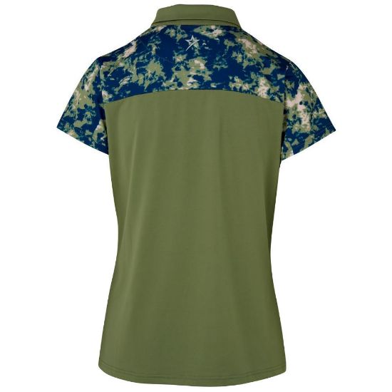 Picture of Swing Out Sister Bridgette Cap Sleeve Golf Polo Shirt - Oli Green