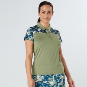 Picture of Swing Out Sister Bridgette Cap Sleeve Golf Polo Shirt - Oli Green