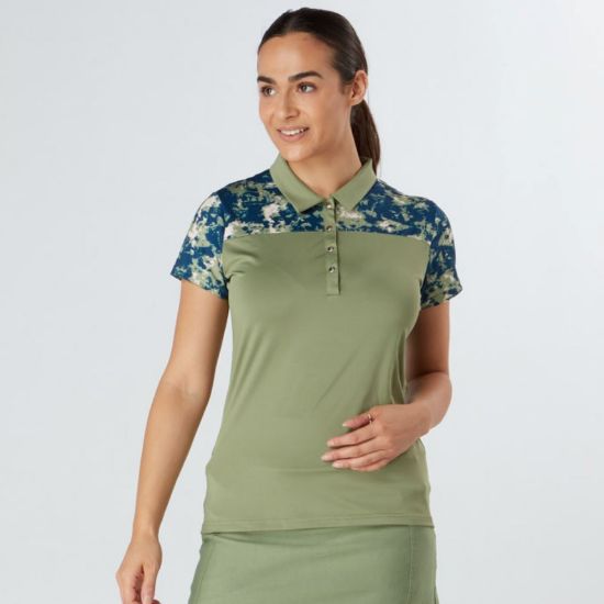 Picture of Swing Out Sister Bridgette Cap Sleeve Golf Polo Shirt - Oli Green