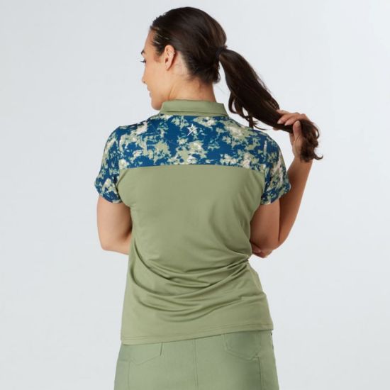Picture of Swing Out Sister Bridgette Cap Sleeve Golf Polo Shirt - Oli Green