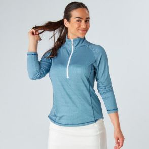 Picture of Swing Out Sister Celeste 1/4 Zip Golf Midlayer - Gingham