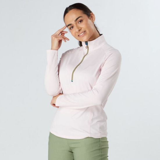 Picture of Swing Out Sister Celeste 1/4 Zip Golf Midlayer - Cherry Blossom