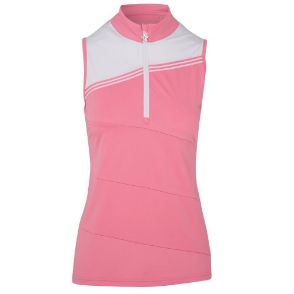 Picture of Swing Out Sister Therese Block Sleeveless Golf Polo Shirt - Pink Glo