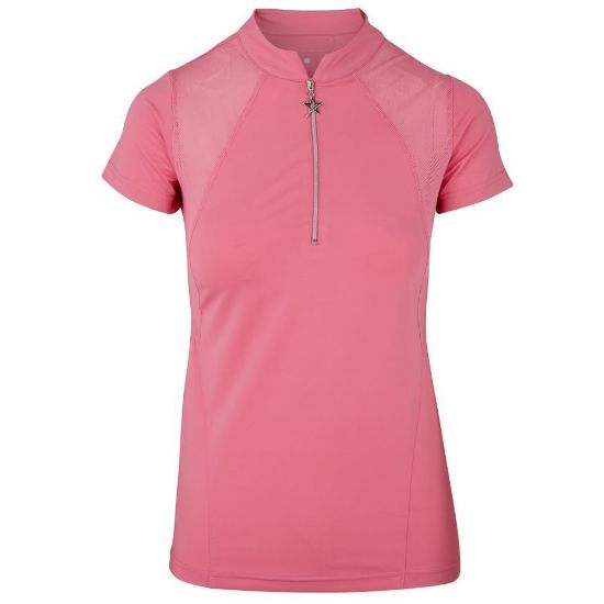 Picture of Swing Out Sister Simone Cap Sleeve Golf Polo Shirt - Pink Glo