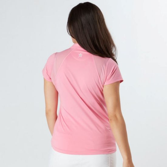 Picture of Swing Out Sister Simone Cap Sleeve Golf Polo Shirt - Pink Glo