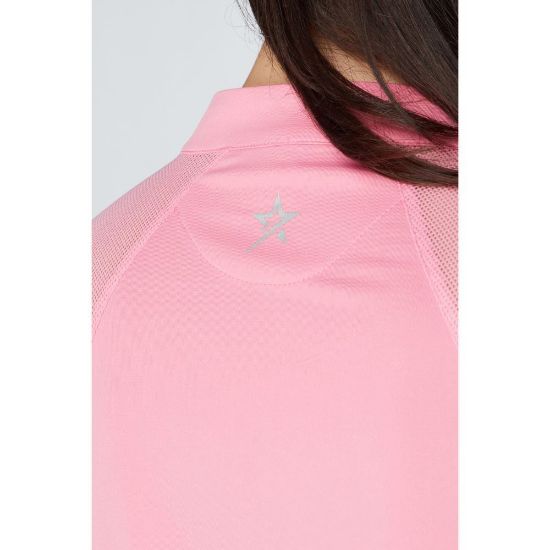 Picture of Swing Out Sister Simone Cap Sleeve Golf Polo Shirt - Pink Glo