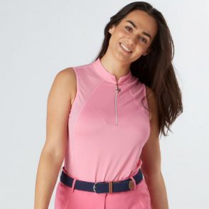 Picture of Swing Out Sister Simone Sleeveless Golf Polo Shirt - Pink Glo