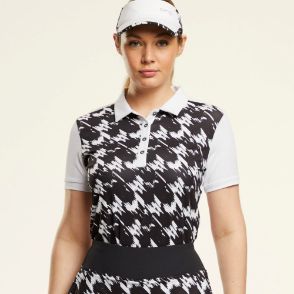 Picture of PING Ladies Etta Golf Polo Shirt - Black/White