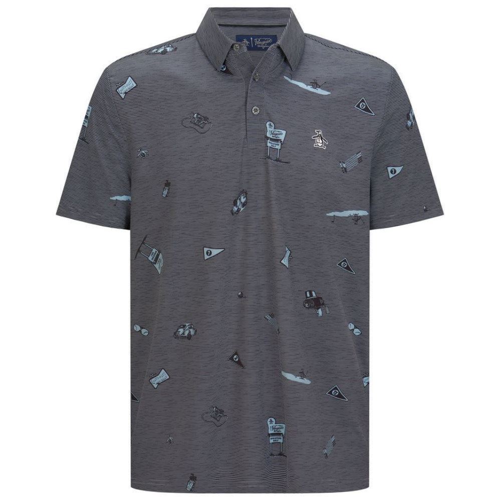 Original Penguin Men's Mini Printed Golf Polo Shirt - Size L Only