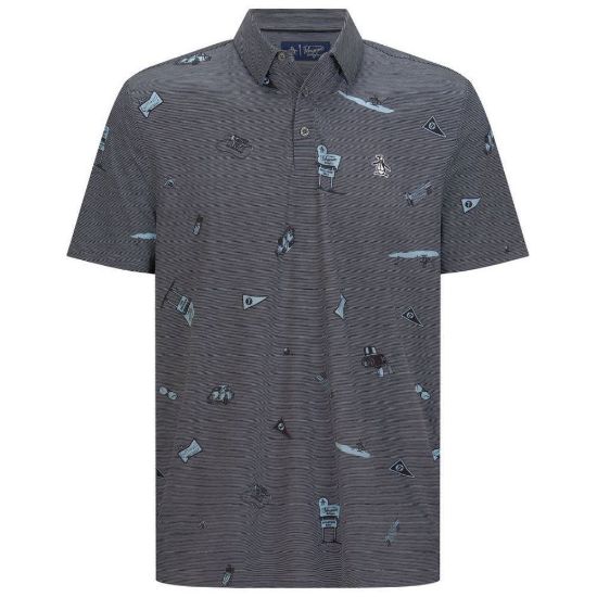 Picture of Original Penguin Men's Mini Printed Golf Polo Shirt - Size L Only