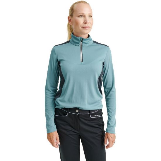 Picture of Abacus Ladies Tenby 1/4 Zip Golf Midlayer  - Forest